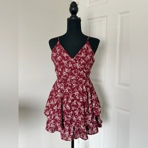 NWT: Floral Burgundy Romper